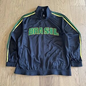 Vintage Nbn Brasil Zip Up Jacket Men's XL Black Track Soccer Y2K